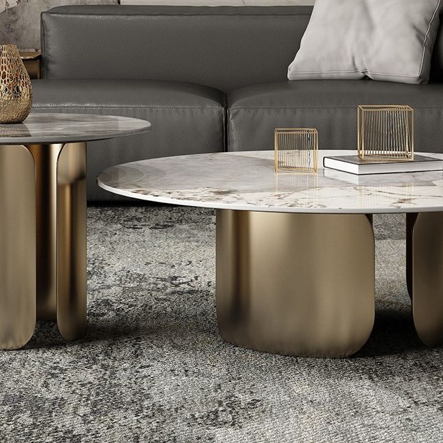 Abstract Coffee Table Slate Round Coffee Coffee or End Table