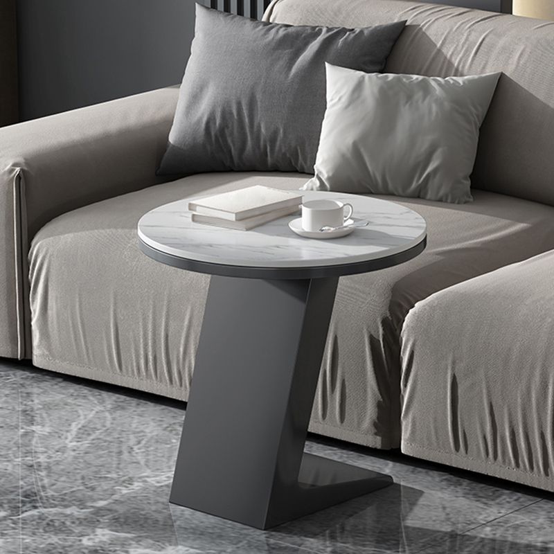 Modern 19.68" Tall Side Table Black Metal Sofa Side Accent Table