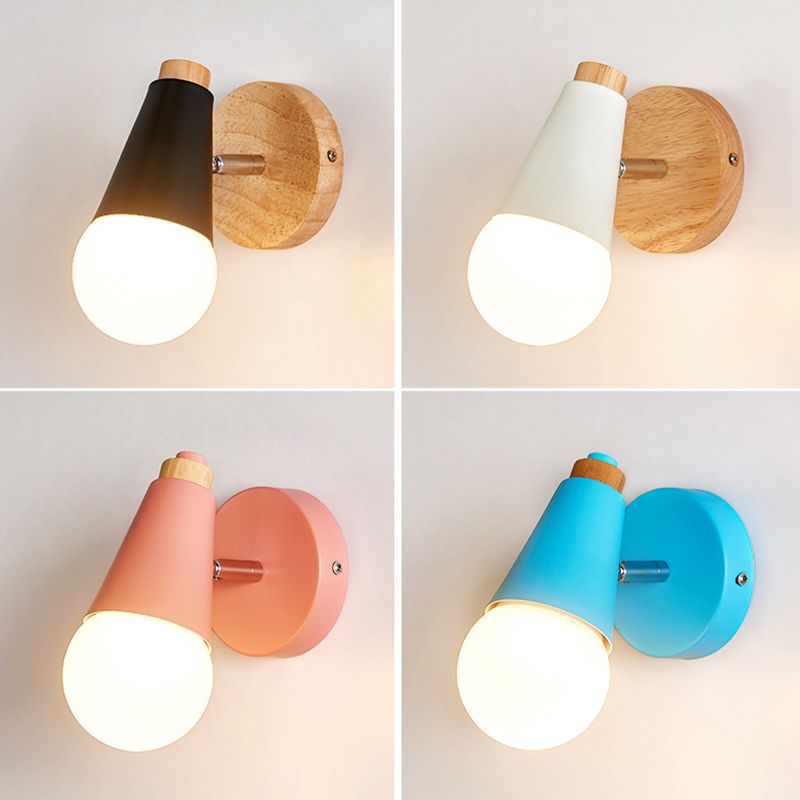 Unique Shape Wall Lighting Modern Style Metal 1 Light Sconce Lamp for Bedroom