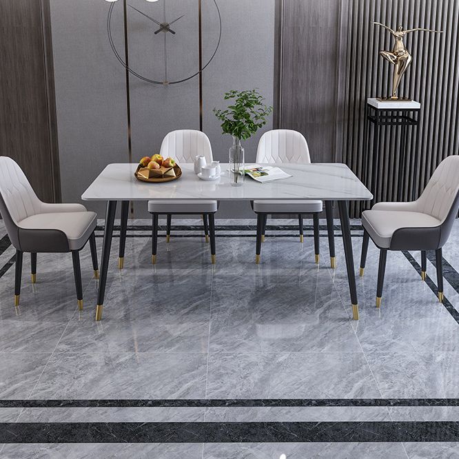 Mesa de comedor de comedor de piedra moderna de acabado mate