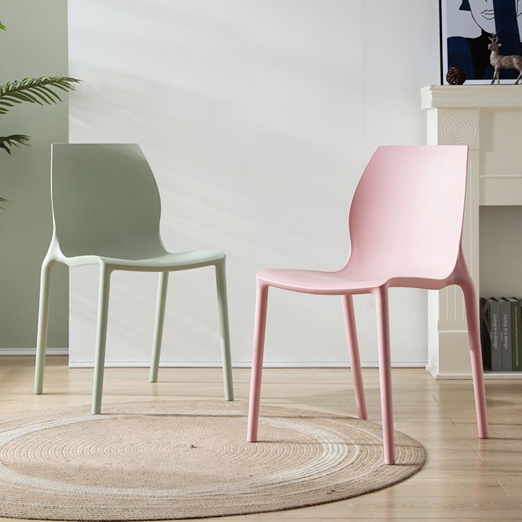 Contemporary Plastic Dining Room Chair Multicolor Stackable Side Chair