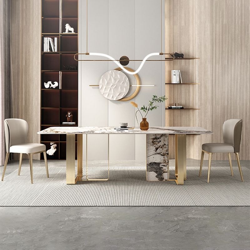 Luxurious Sintered Stone Top Dining Set Rectangle 1/3/4/5/6 Pieces Dining Room Table Set