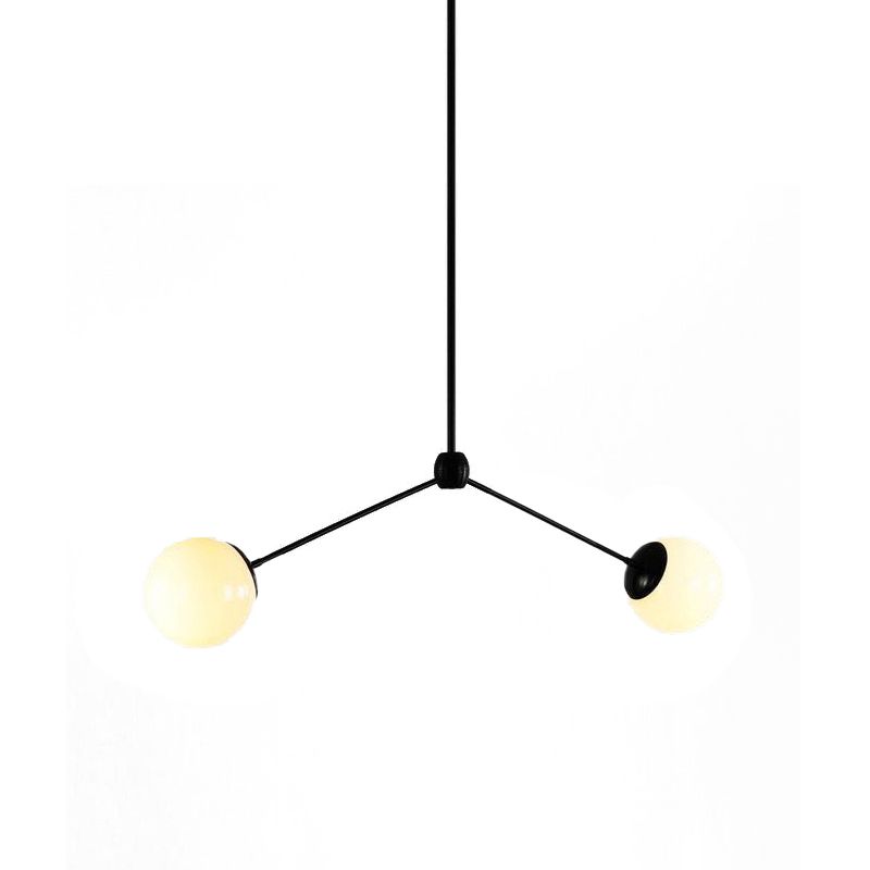 RANAME PENDANT ACCIORE LIGUATA NORDICA NORDICA GLAGHE 2 LUCI DI NERO LUCE CHIEDE, 16 "/23,5" W