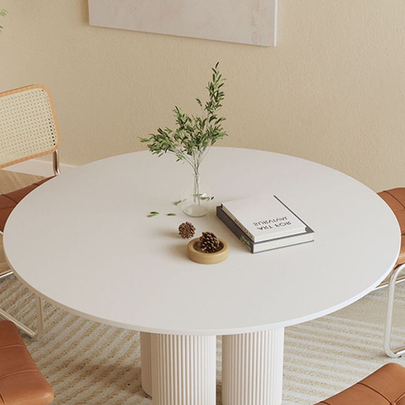 Round Dining Table Modern Furniture with Solid Wood Base for Home