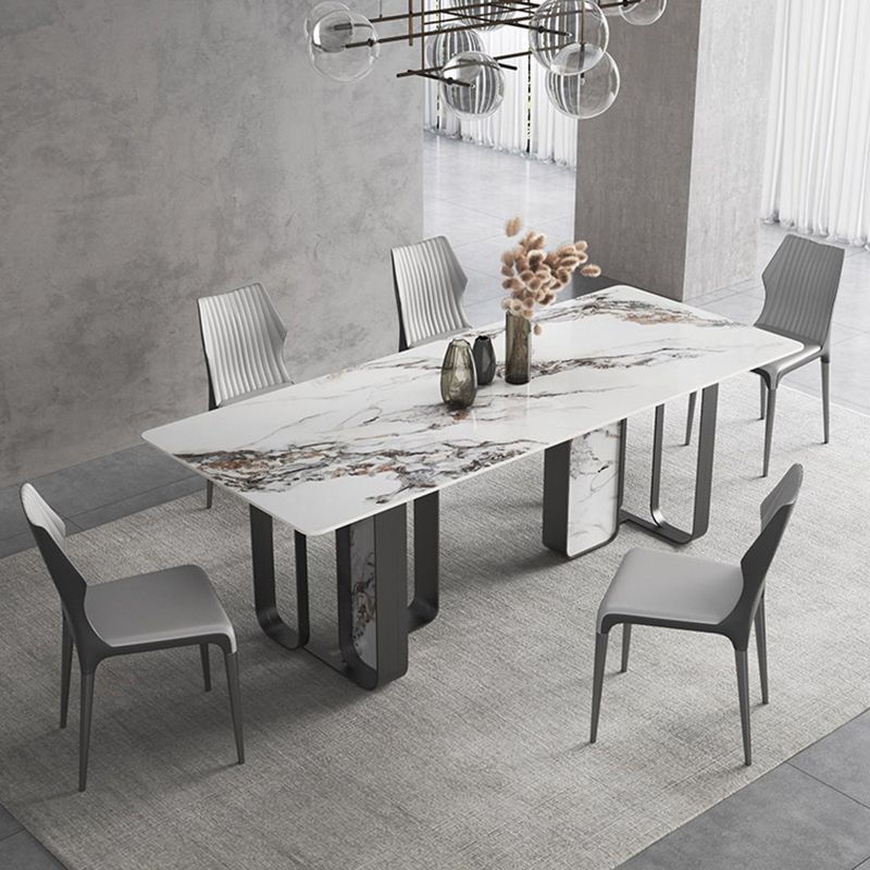 Nordic Sintered Stone Top Dining Set Rectangle 1/3/4/5/6/9 Pieces Dining Room Table Set