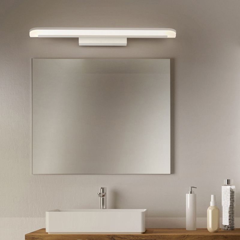 Contemporary Mirror Lamp White Metal Vanity Wall Light Fixtures for Bathroom