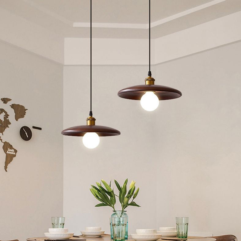 Pfanne hängende Leuchte moderne 1-Licht-Suspension Anhänger Licht mit Holz