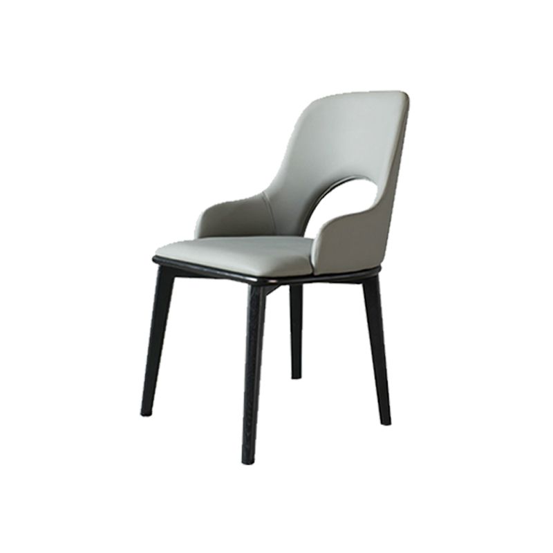 Contemporary Open Back Dining Chairs Armless Side Chairs with Wood Legs for Kitchen