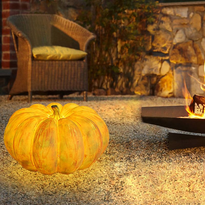 Pumpkin Solar Lawn Light Resin Outdoor Lighting for Courtyard