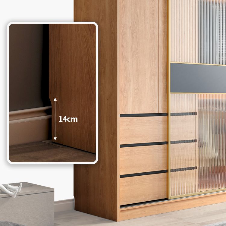 Sliding Engineered Wood Wardrobe Closet Modern Wardrobe Cabinet