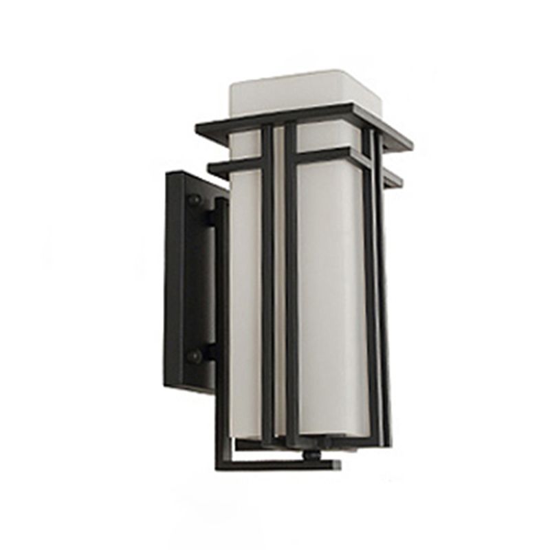 Luz de pared de vidrio de forma cuadrada estilo moderno 1 lámpara de montaje de pared ligera en negro