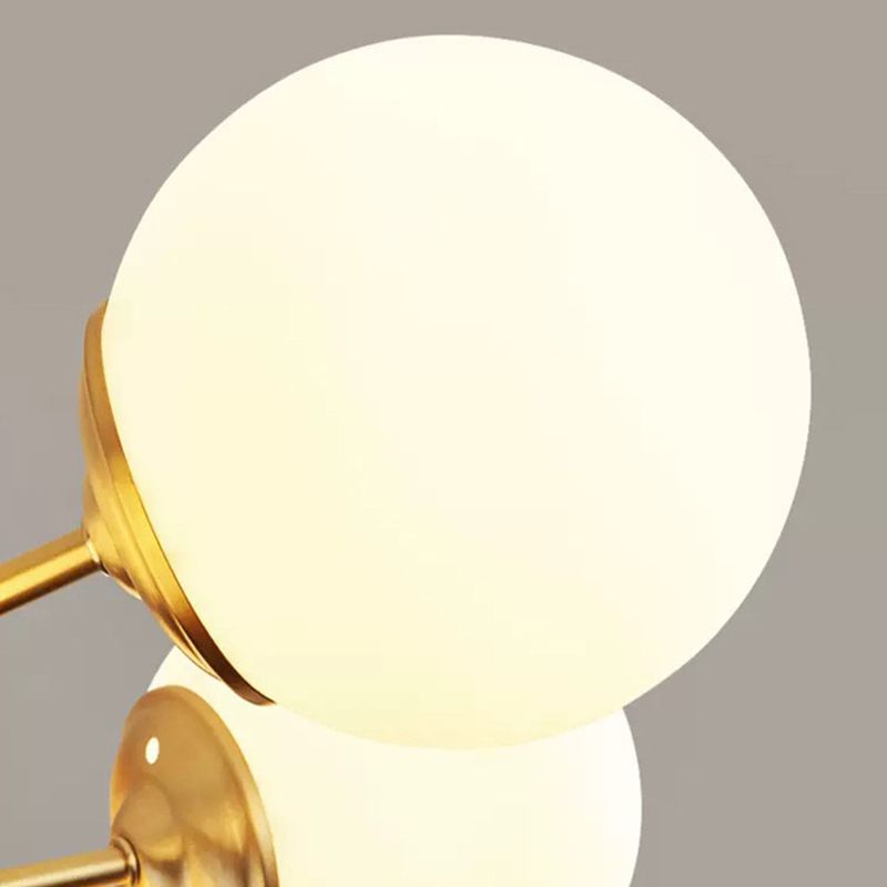 Post-Modern Metal Hanging Chandelier Light Glass Shade Ceiling Chandelier in Gold for Living Room