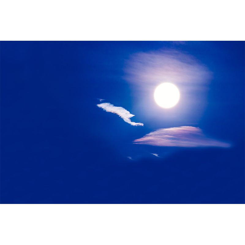 Minimalism Style Cloud Mural Wallpaper for Guest Room Decor in Blue, Made to Measure