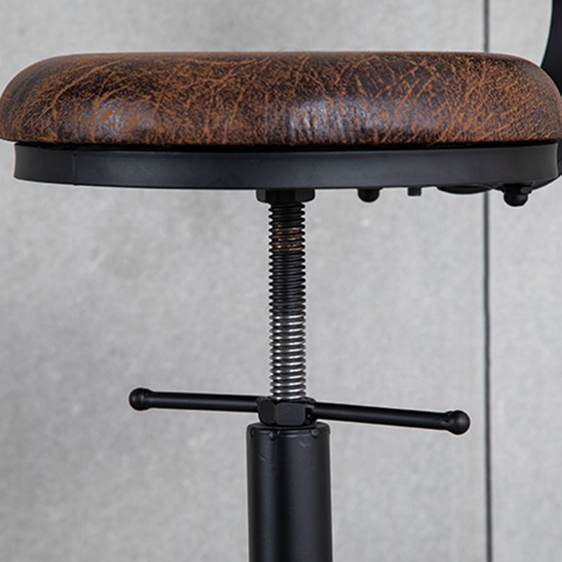 Scandinavian Metal Barstool Faux Leather Counter Stool With 4 Legs in Matte Finish