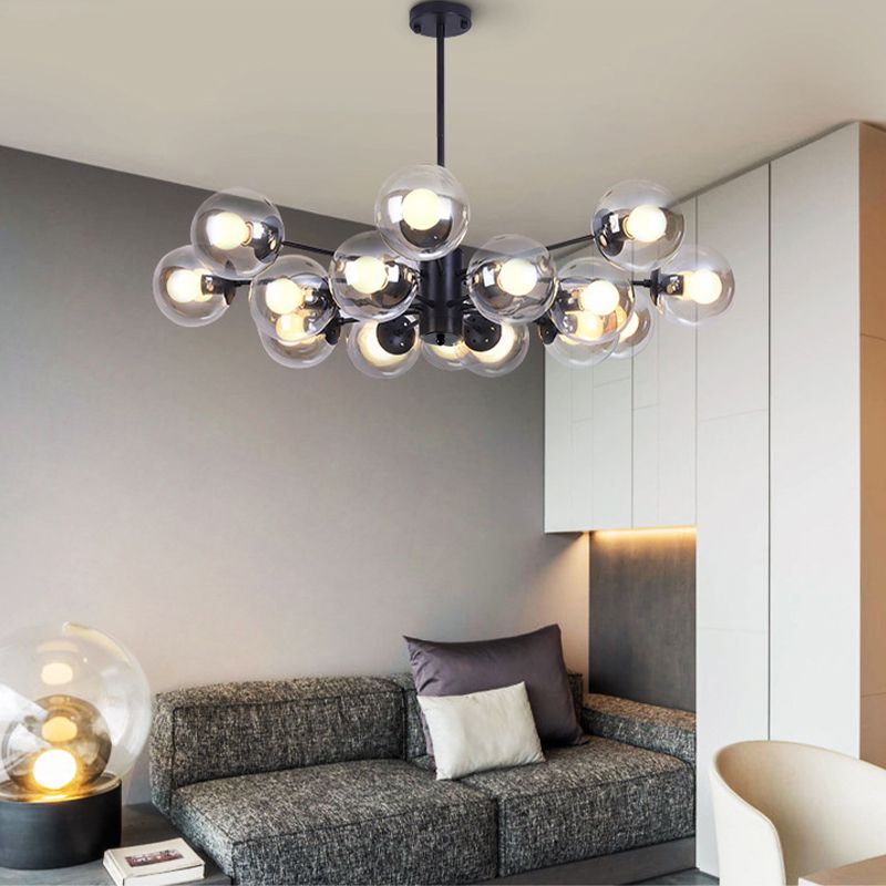 Globe Chandelier Light Fixture Modern Glass Pendant Lighting for Restaurant