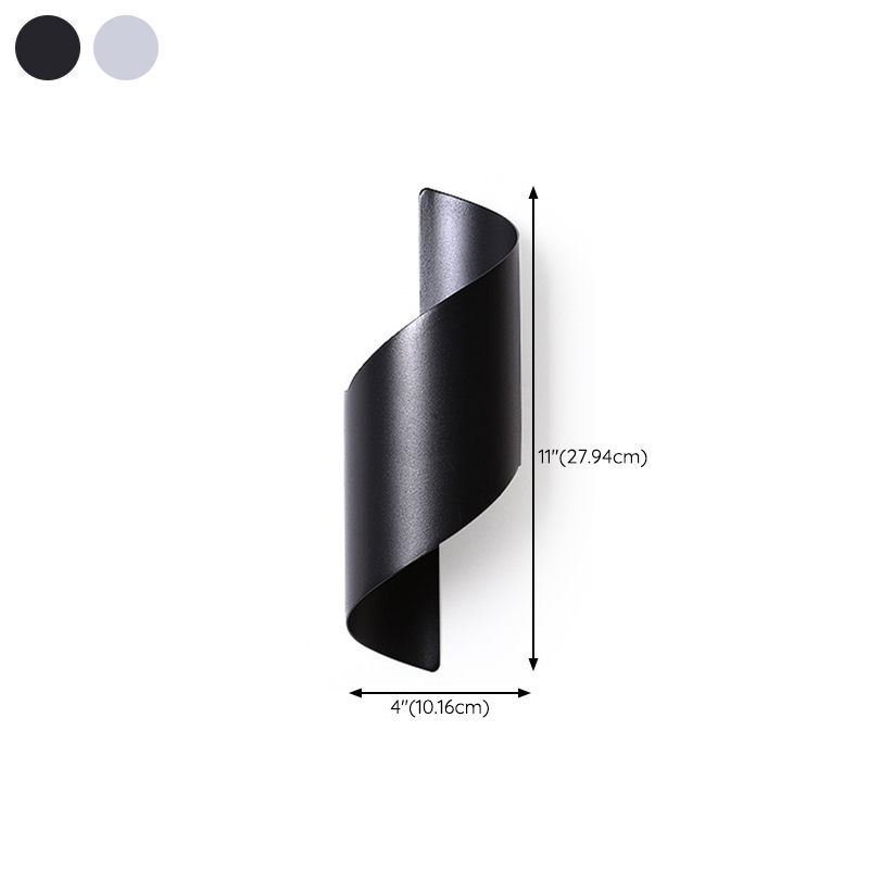 White/Black Modern Wall Mounted Sconce 1 Light Metallic Wall Light