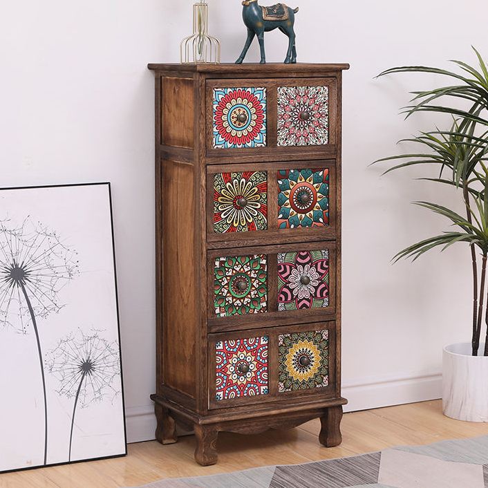 Coastal Storage Chest Solid Wood Dresser with 3/4/5/6 Drawers , 11.7 Inch Width