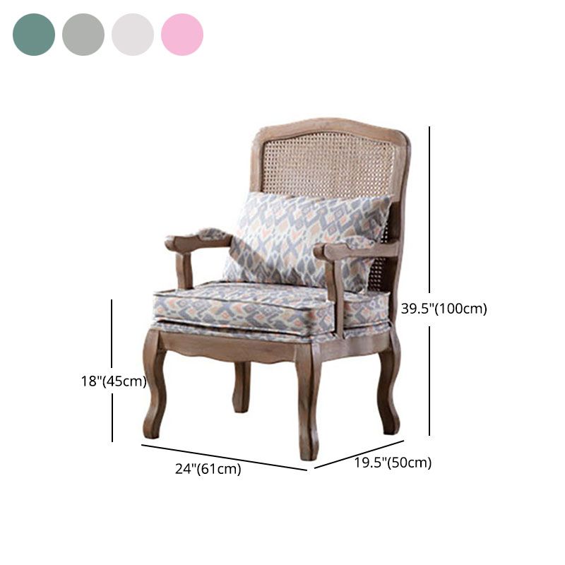 Silla de comedor con respaldo sólido y acabado mate de tela para dormitorio de granja