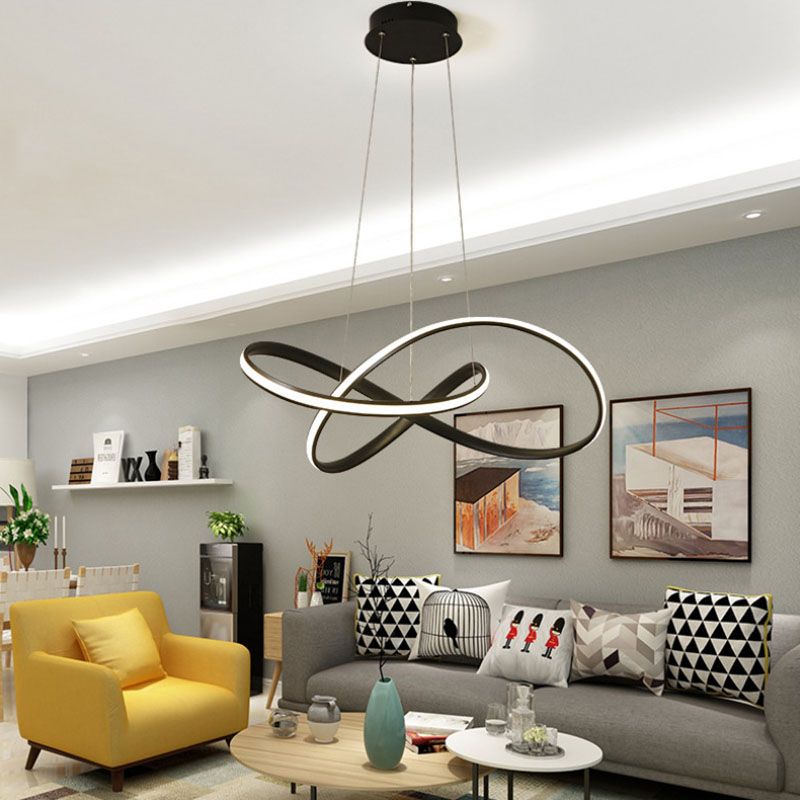 Twiting soggiorno a sospensione a sospensione in metallo kit di luce a led a led in stile nordico