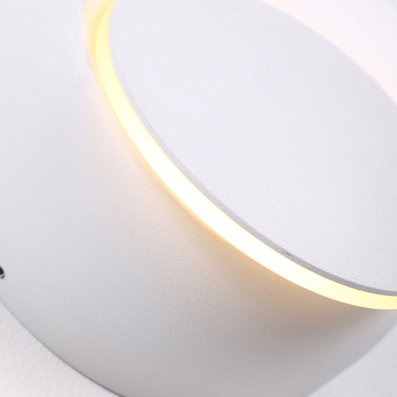 Modern Metal Rotatable Wall Light Round 6.5" High LED Wall Sconce for Living Room
