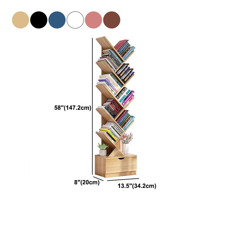 Scandinavian Style Shelf Bookcase Closed Back Bookcase for Office and Home