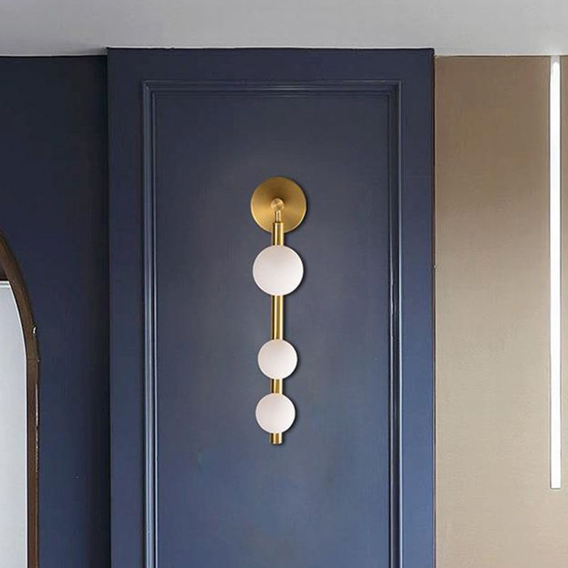 Modern 3-Light Bathroom Vanity Light Shaded Bath Bar in Golden/Black