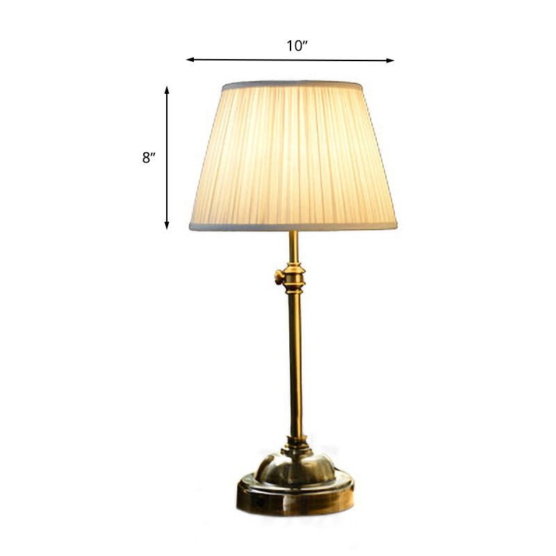 1 spia lampada da scrivania da letto tradizionale Studio bianco con tonalità in tessuto a botte