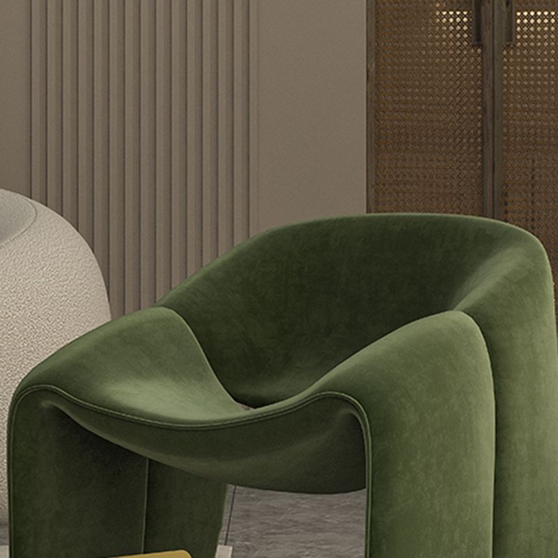 Scandinavian Arm Chair Solid Color Sloped Arms Sled Fixed Back Accent Armchair