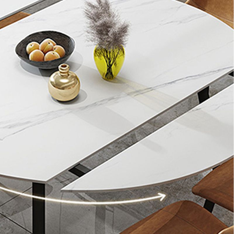 Round Dining Table Extendable Modern Dining Table for Dinner Room