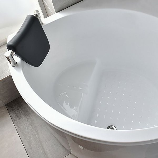 Corner Acrylic Bathtub Soaking White Modern Back to Wall Bath