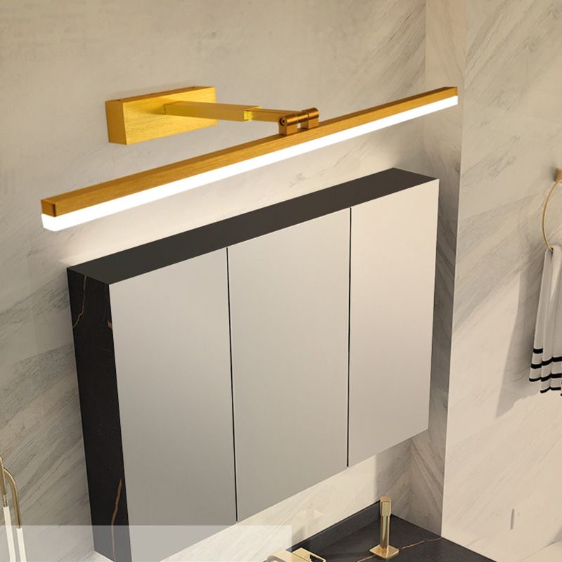 Modernist Single-Bulb Copper Mirror Front Light LED Metallic Wall Mounted Light for Bathroom