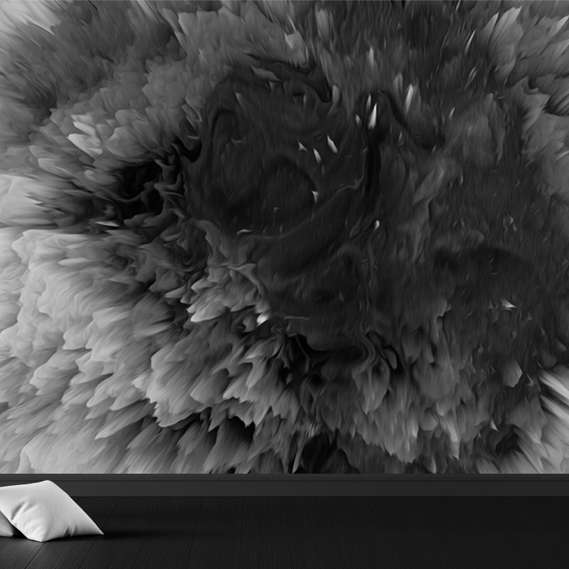 Dark Color Blowout Effect Mural Water Resistant Wall Covering for House Interior