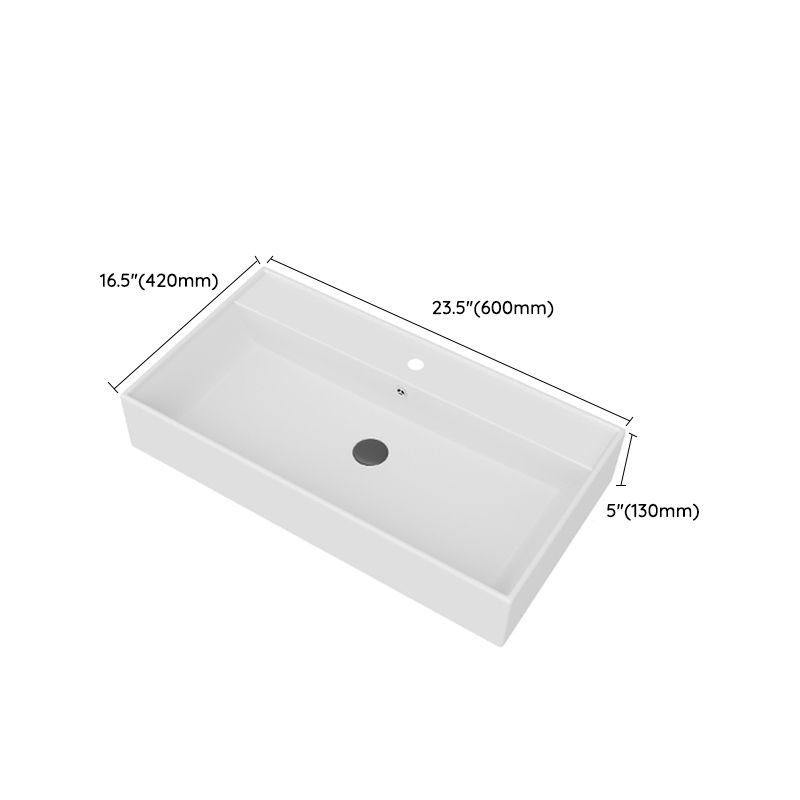 White Rectangular Trough Bathroom Sink Modern Trough Bathroom Sink