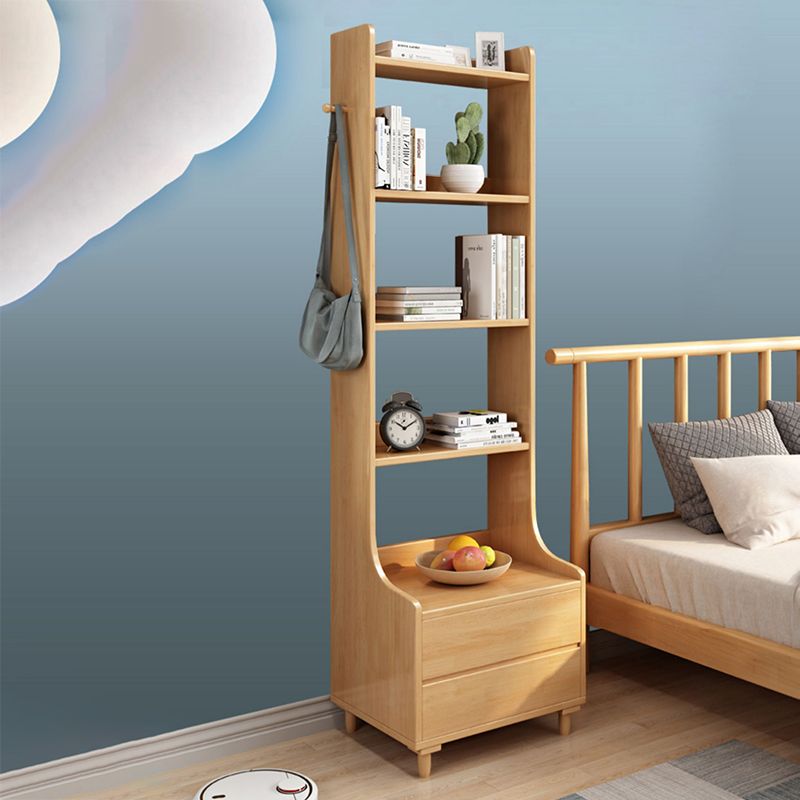 Scandinavian Shelf Bookcase Antique Finish Bookshelf with Shelves