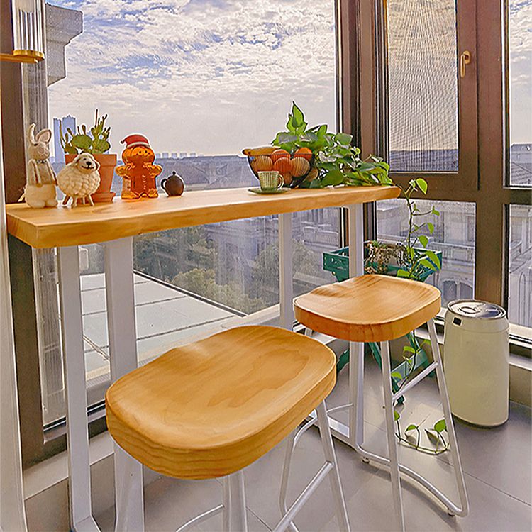 Modern Rectangular Pub Table Set 1/3 Pieces Wooden Counter Table with Backless Stools