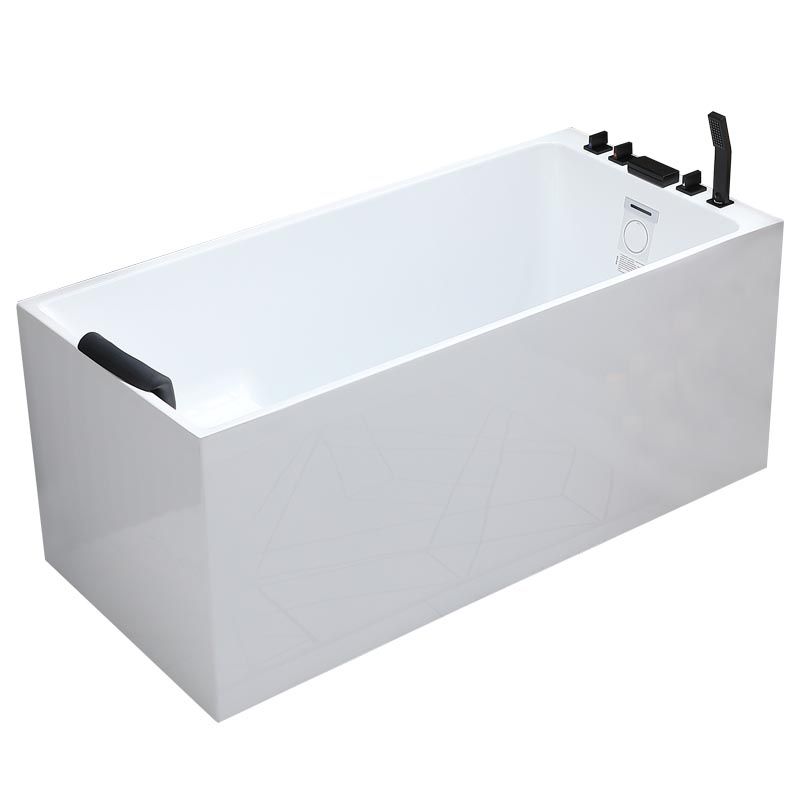 Modern Rectangular Bath Tub Acrylic Alcove Tub for Home in White
