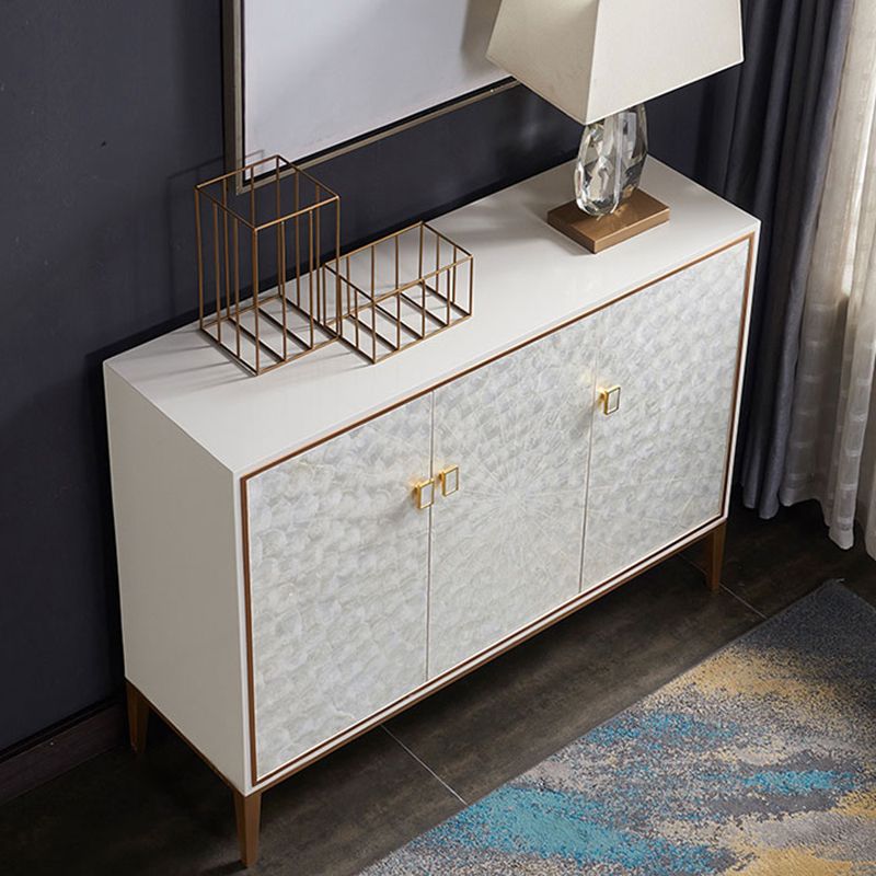 Modern Living Room Buffet Wood and Metal Sideboard Buffet in White