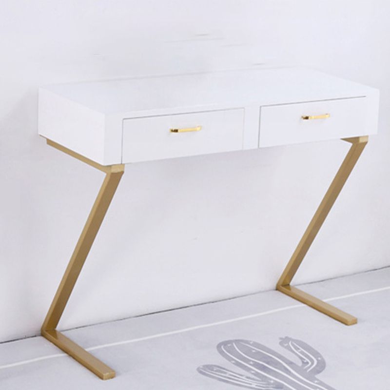 Glam Dresser with 2 Storage Drawers White Vanity Table for Bedroom