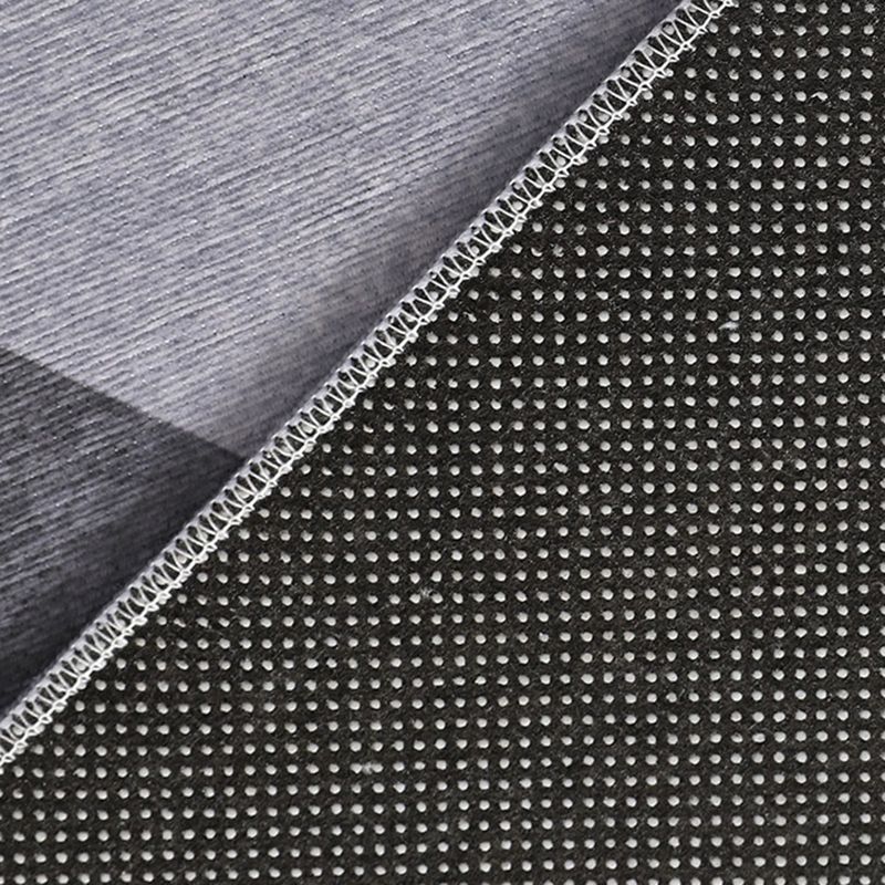 Grey Tone Modern Area Rug Polyester Geometric Splicing Print Rug Non-Slip Backing Indoor Rug for Living Room