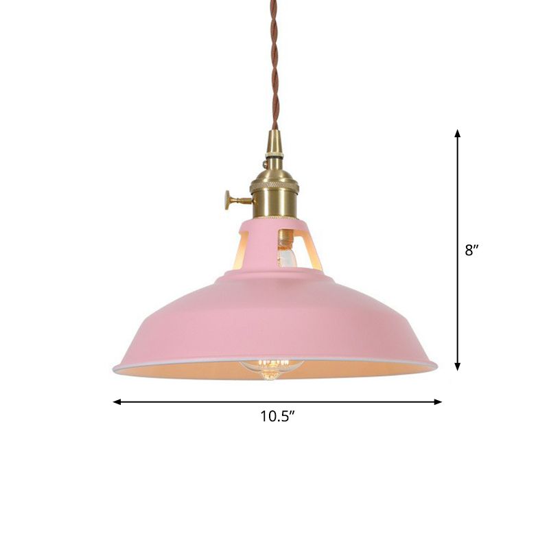 Scheunengeformte Suspension leichte Makkaron Metall 1-Licht-Restaurant Drop-Anhänger mit Entlüftungsdesign