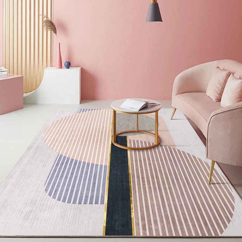 Atrovirens Pattern Rug Polyester Modern Rug Non-Slip Backing Rug for Living Room