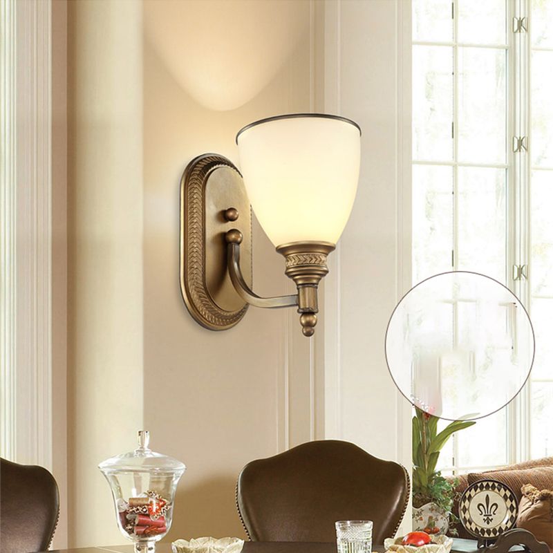 1 Light Bell Wall Mounted Light Fixture Industrial Style Metal Wall Sconce Lights