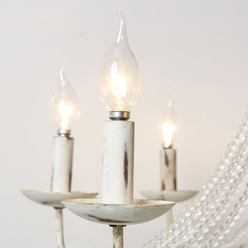 Candelabra Antique Candelabra Lighting Metal Pendant Light avec décoration de perles de cristal