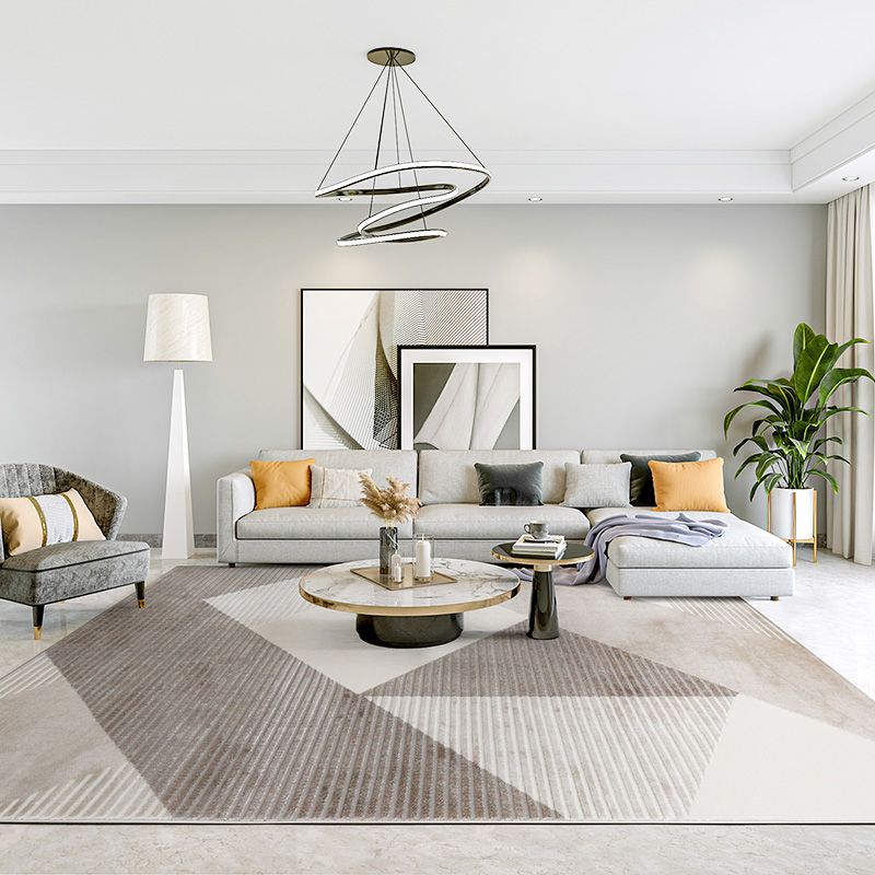 Multi Colored Living Room Rug Nordic Geometric Pattern Indoor Rug Synthetics Easy Care Pet Friendly Area Carpet