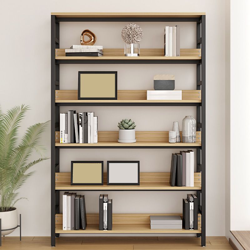 Black Modern Open Back Shelf Bookcase Shelves Included for Home Office