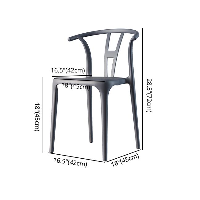 Plastic Side Chair Contemporary Style Multicolor Armless Chair for Dining Room