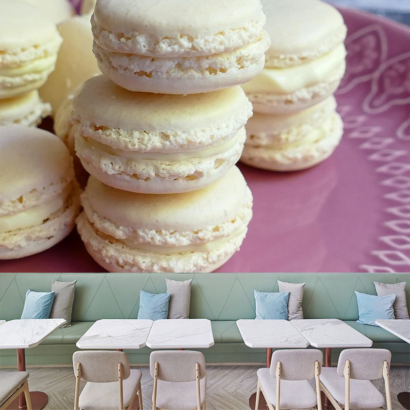 Contemporary Macaron Wall Decor Mural Moisture Resistant for Cake Shop