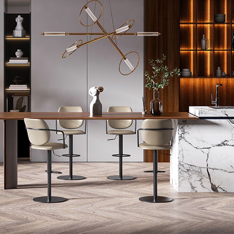 Industrial Leather Bar Stool Adjustable Backrest Counter Stool for Bristol