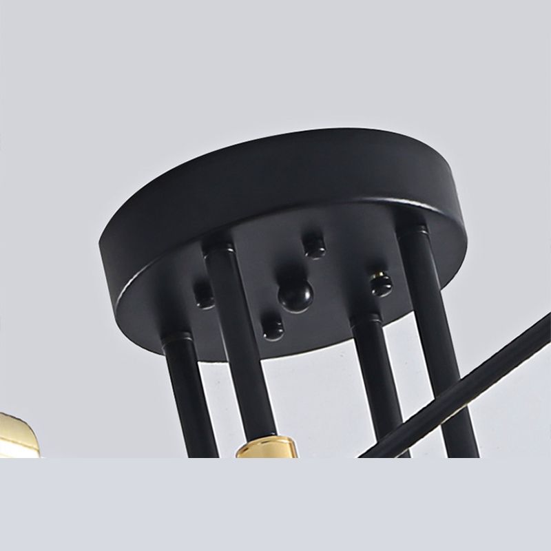 Sputnik Metal Semi Flush Ceiling Lights Modern Living Room Semi Flush Mount Light Fixture