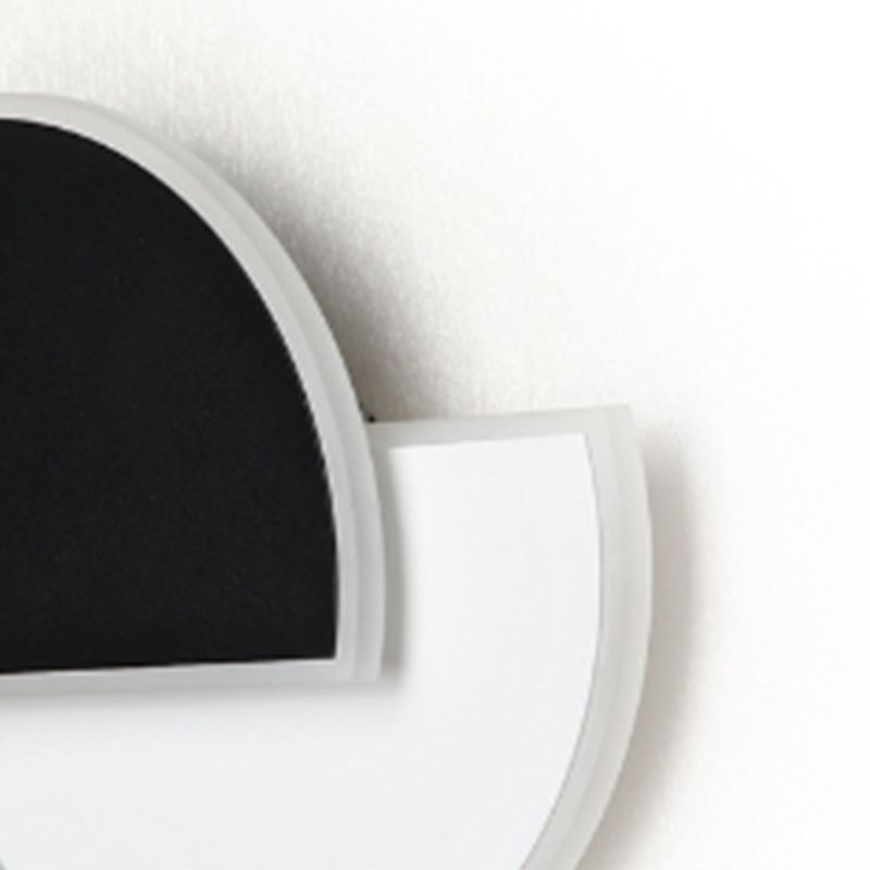 Semicircle Shape Wall Lamp Modern Style Acrylic 1 Light Sconce in White and Black